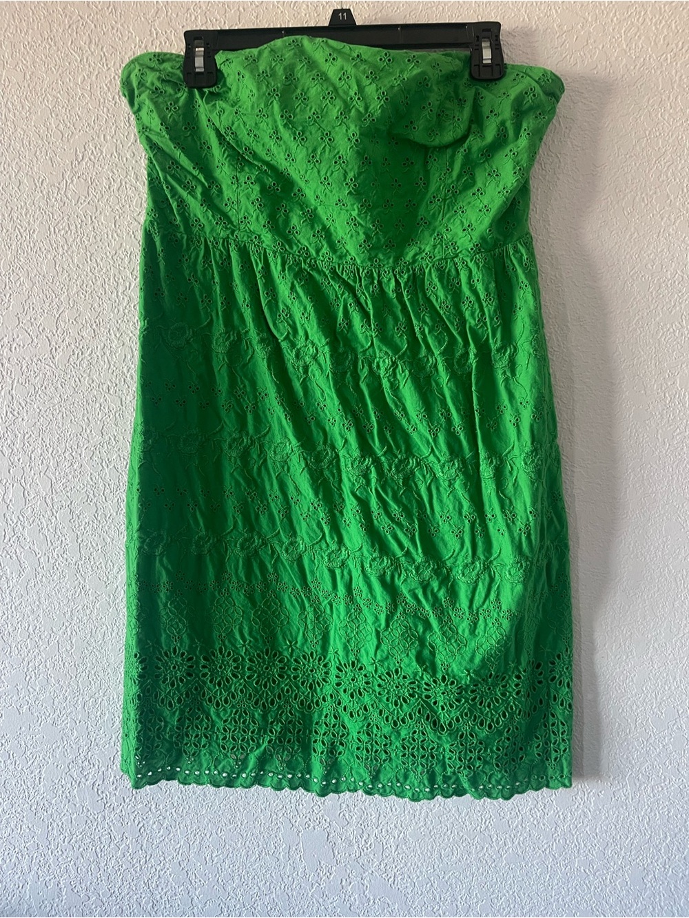 Old Navy Strapless Eyelet Mini Dress in Bright Green